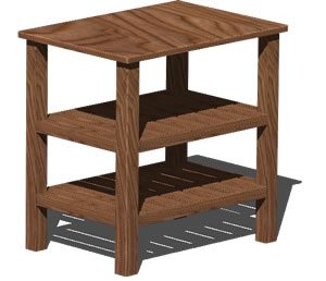 Table With Shelves 3D DWG Model for AutoCAD