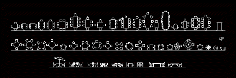 Tables 2D DWG Block for AutoCAD