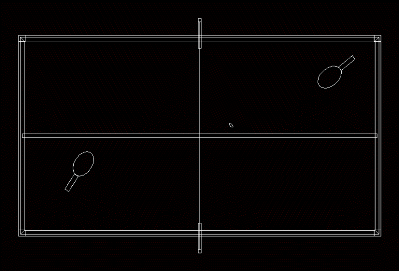 Table Tennis (Ping – Pong) DWG Block for AutoCAD