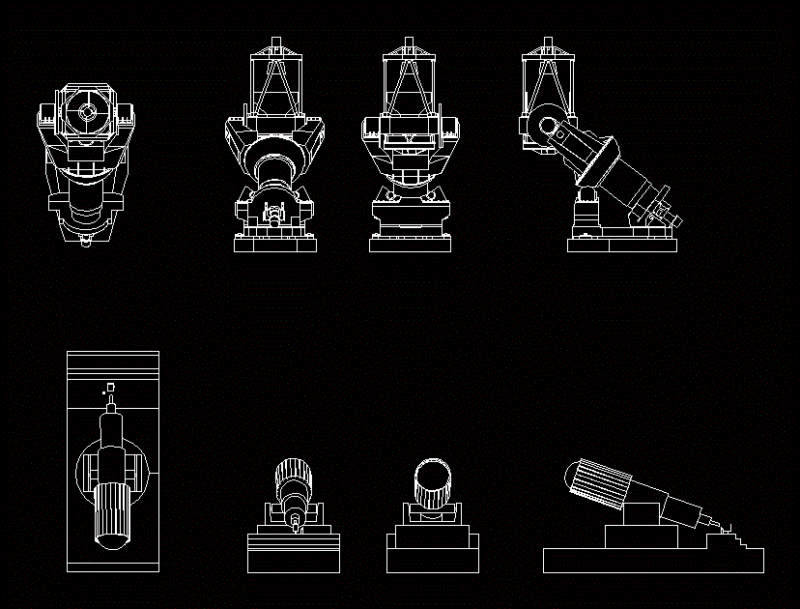 Telescope 1: 1 2D DWG Plan for AutoCAD