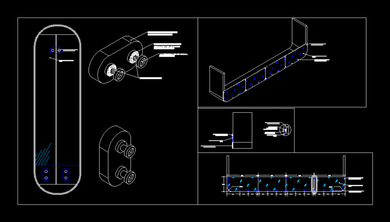Tempered Glass Balcony DWG Block for AutoCAD