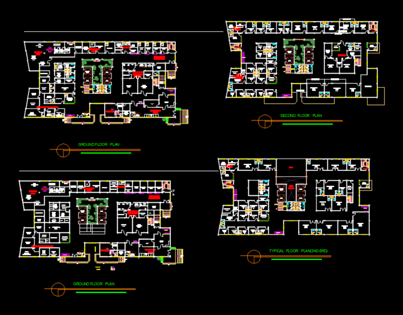 Tertiary Hospital DWG Section for AutoCAD
