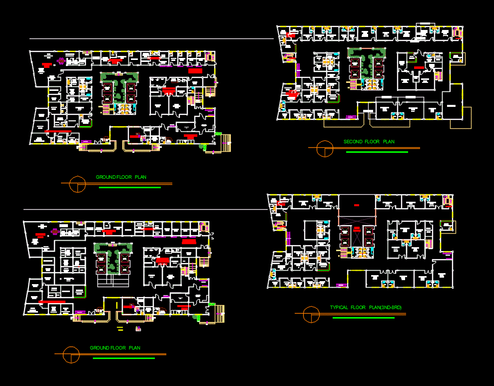 Tertiary Hospital DWG Section for AutoCAD • Designs CAD