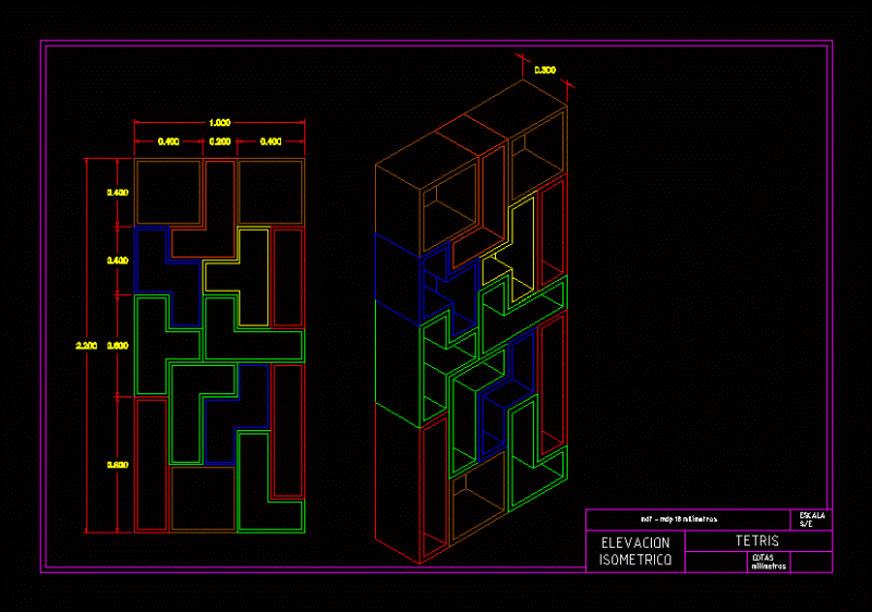 Tetris DWG Block for AutoCAD