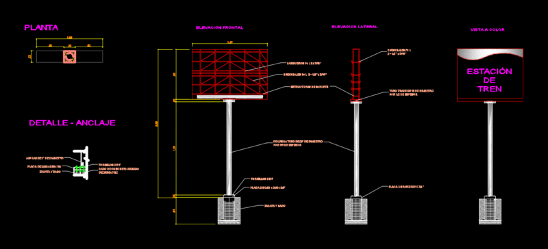 Totem 2D DWG Detail for AutoCAD