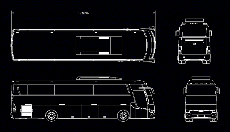 Tourist Bus DWG Plan for AutoCAD