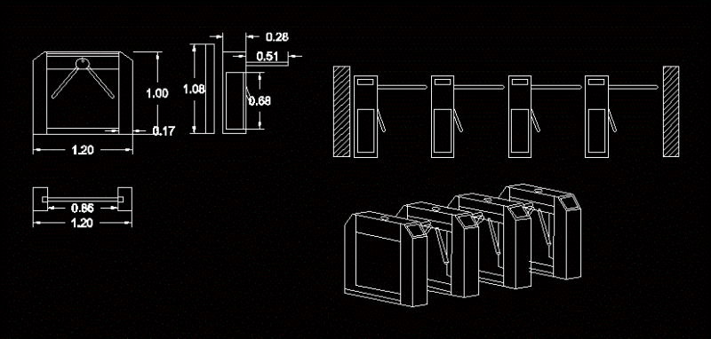 Tourniquet Isometrics DWG Elevation for AutoCAD