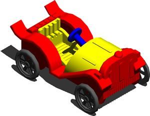 Toy Car 3D DWG Model for AutoCAD