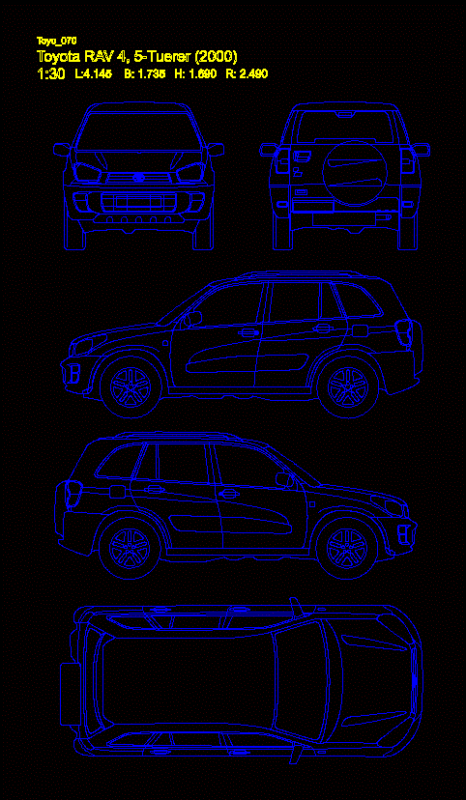 Toyota Rav 4 Mod 2000 DWG Model for AutoCAD