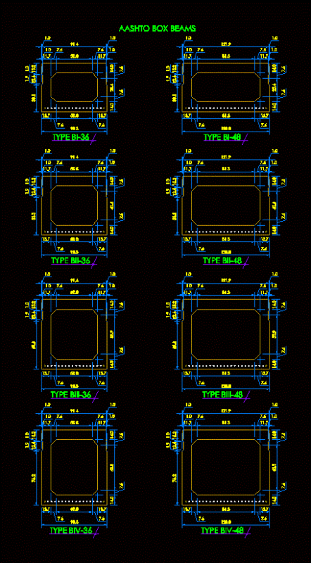 Trabes Box Type DWG Section for AutoCAD