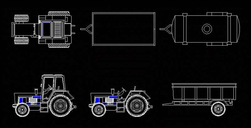 Tractor 2D DWG Plan for AutoCAD
