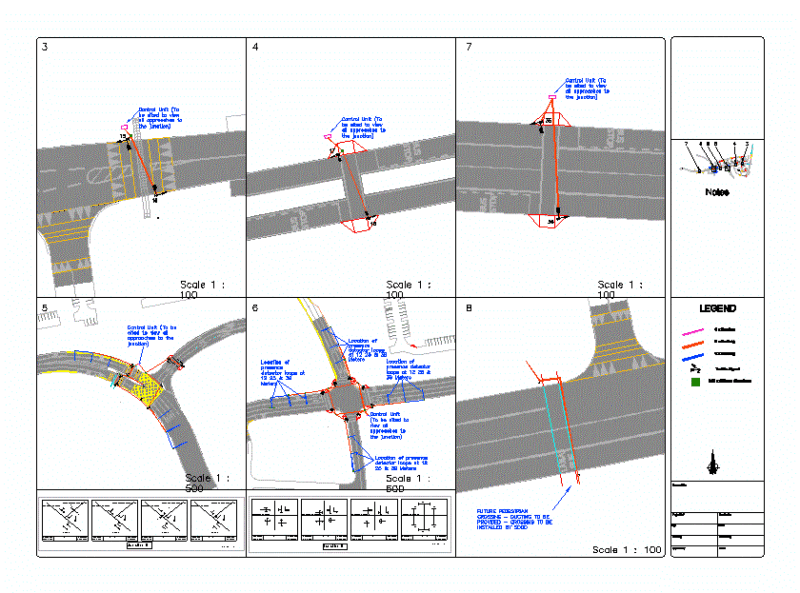 Traffic Signals Mova Control DWG Section for AutoCAD