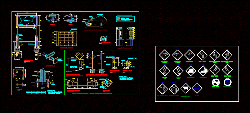 Traffic Signs DWG Detail for AutoCAD