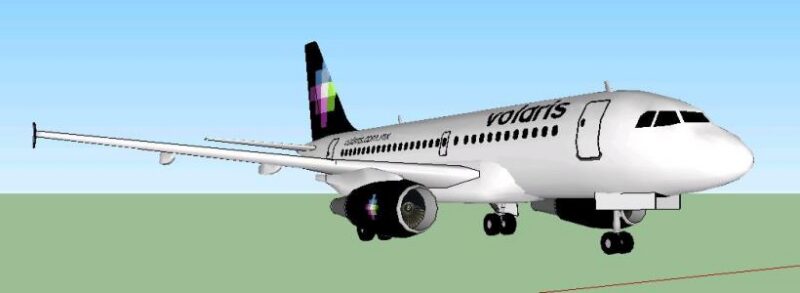 Trailer A319 Volaris(Airbus) 3D SKP Model for SketchUp