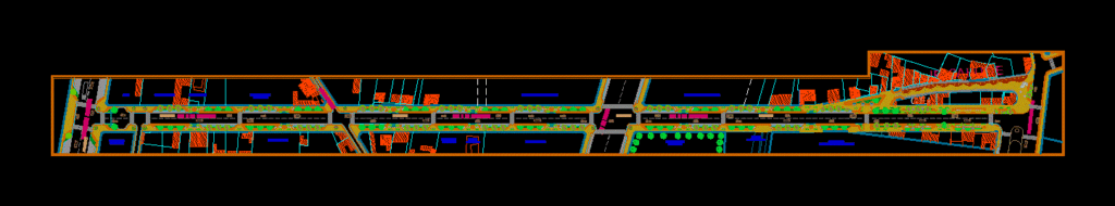 Treatment Road DWG Block for AutoCAD