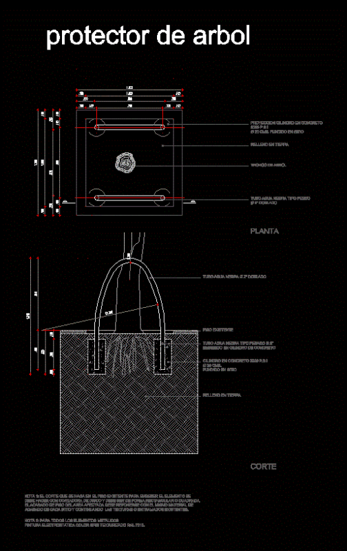 Tree Protector DWG Block for AutoCAD
