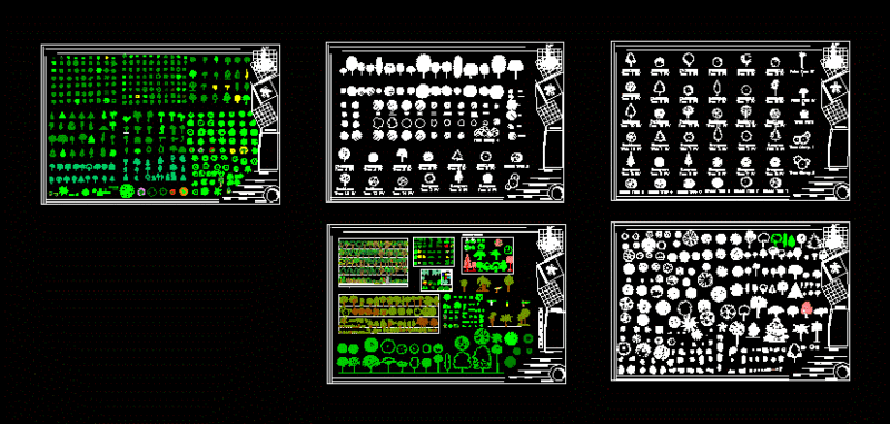 Trees and Shrubs 2D DWG Block for AutoCAD