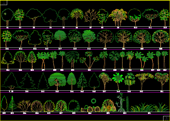 Trees Elevations DWG Elevation for AutoCAD • Designs CAD