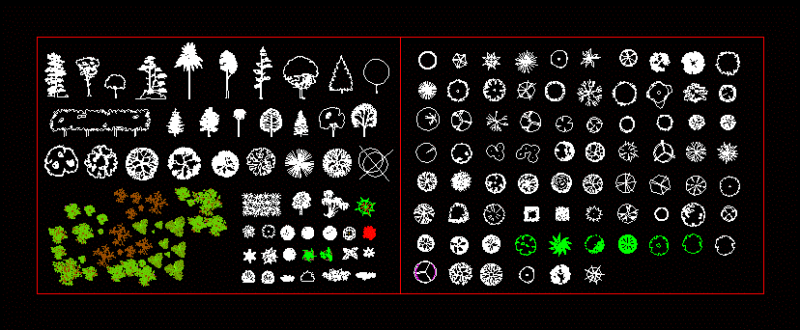 Trees And Plants DWG Plan for AutoCAD