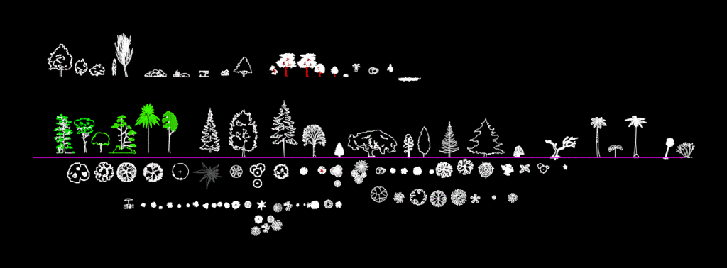 Trees And Plants DWG Plan for AutoCAD