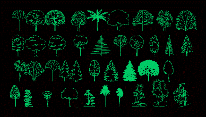 Trees DWG Block for AutoCAD