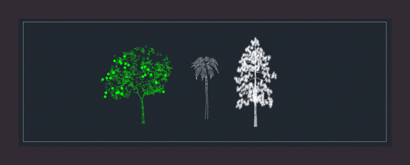 Trees DWG Elevation for AutoCAD
