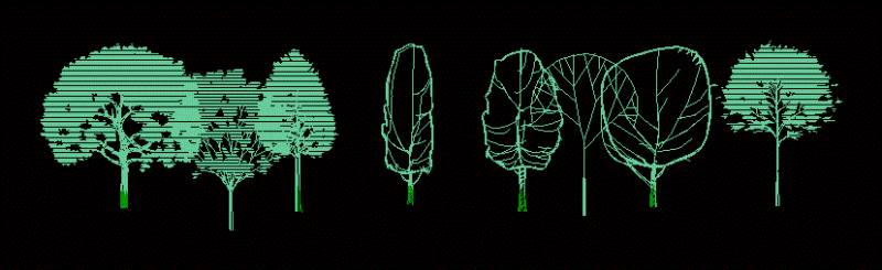 Trees DWG Section for AutoCAD