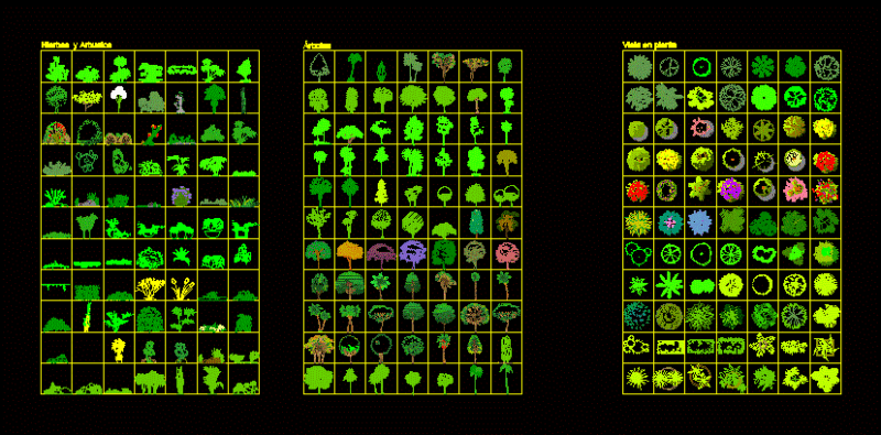Trees Ground DWG Plan for AutoCAD