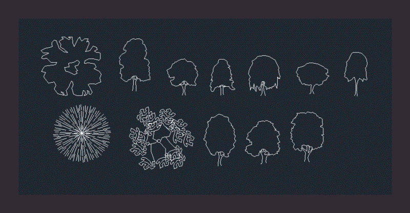 Trees In Elevation DWG Elevation for AutoCAD