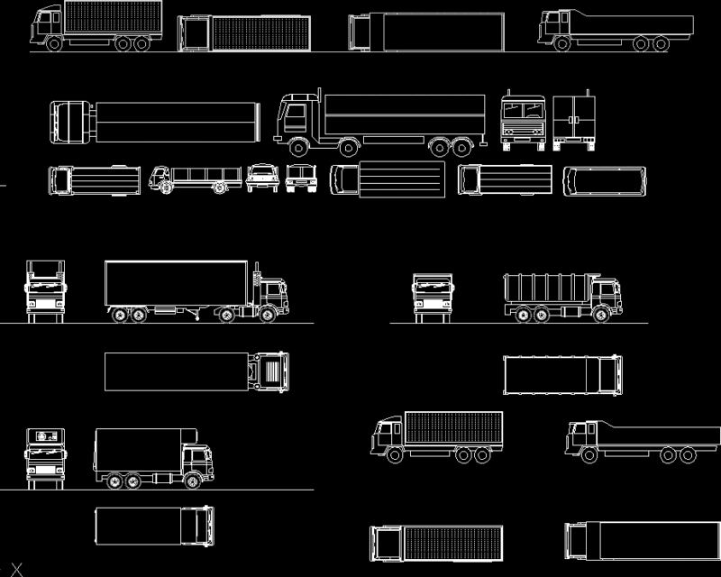 Trucks 2D DWG Block for AutoCAD