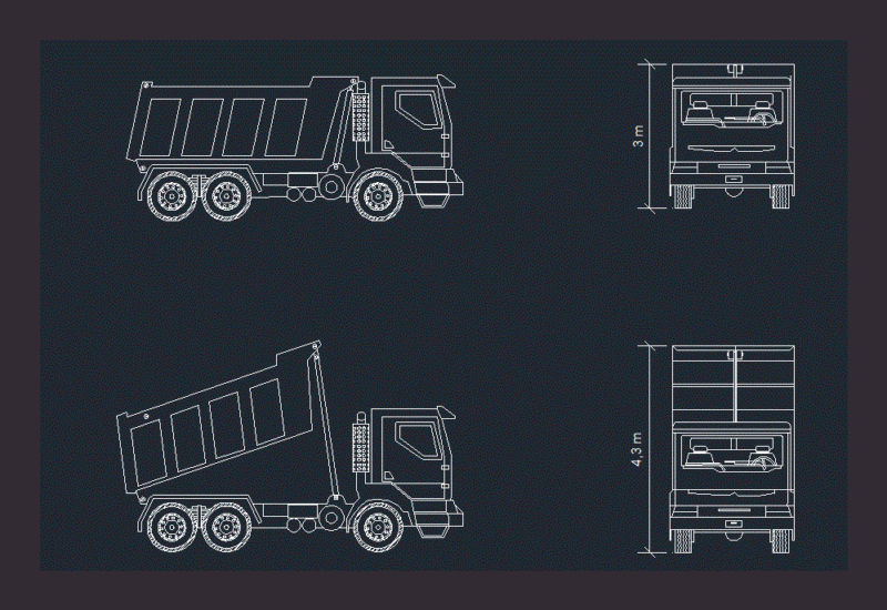 Truck Tippers DWG Block for AutoCAD