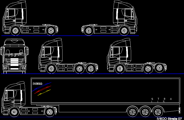 Truck Tractors And Semi DWG Block for AutoCAD • Designs CAD