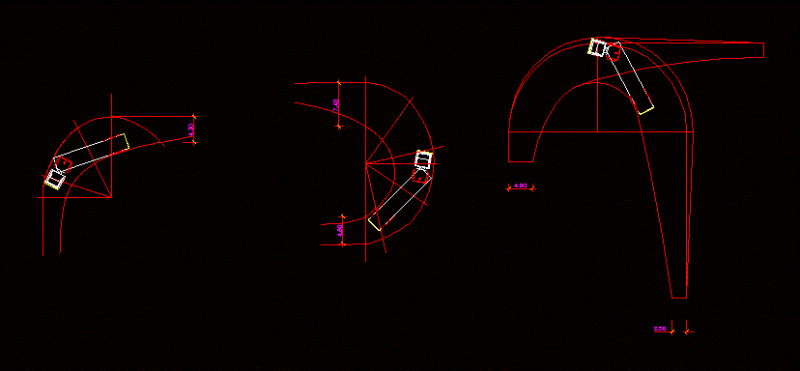 Truck Turning Radius DWG Block for AutoCAD