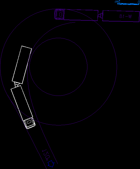 Turning Radius Of A Double Trailer Camio DWG Block for AutoCAD