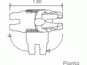 Disabled Person in Wheelchair 180 Degree Turning Radius 2D DWG Block for AutoCAD