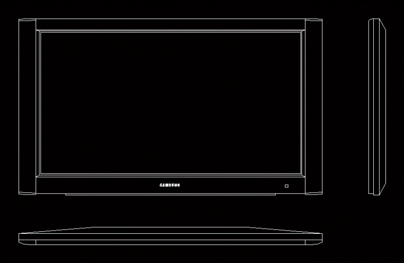Tv Plasma Samsung DWG Block for AutoCAD