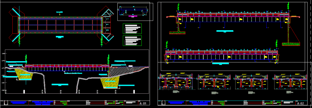 Two Way Road Bridge DWG Block for AutoCAD