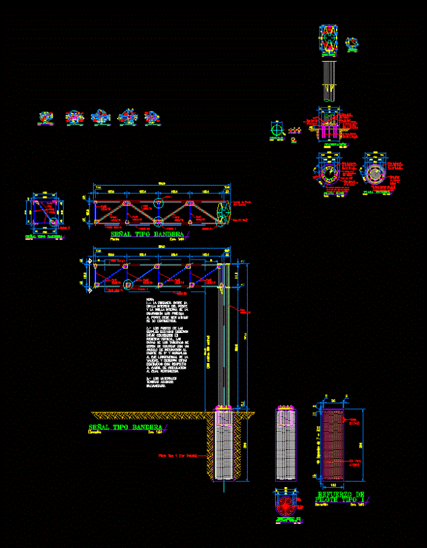 Type Signal Flag 660 M – Details DWG Detail for AutoCAD