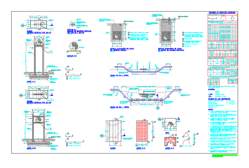 Typical Details Of Wells And Road And River Crossings DWG Detail for AutoCAD