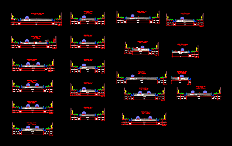Typical Section Skiing; Canal Garden And Trails DWG Section for AutoCAD