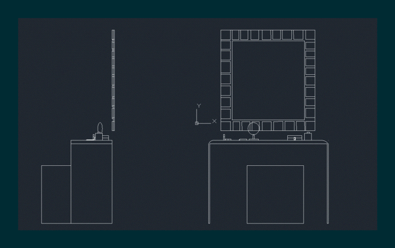 Vanity Table DWG Block for AutoCAD