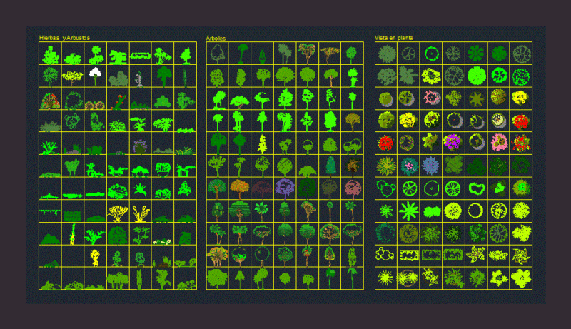 Vegetation 2D DWG Block for AutoCAD