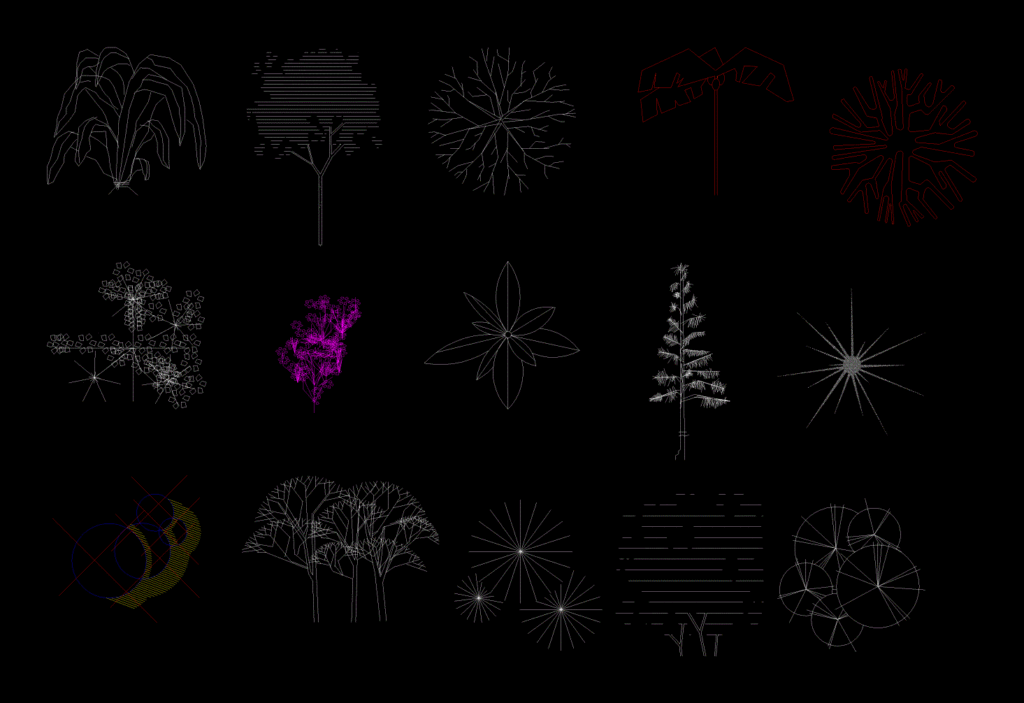 Vegetation 2D DWG Elevation for AutoCAD