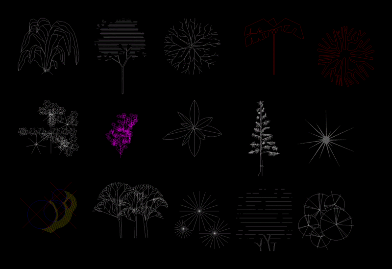 Vegetation 2D DWG Elevation for AutoCAD