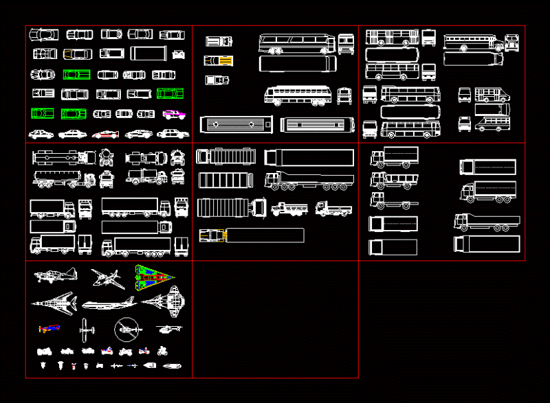 Vehicles; Ground Transportation; Maritime And Air DWG Plan for AutoCAD