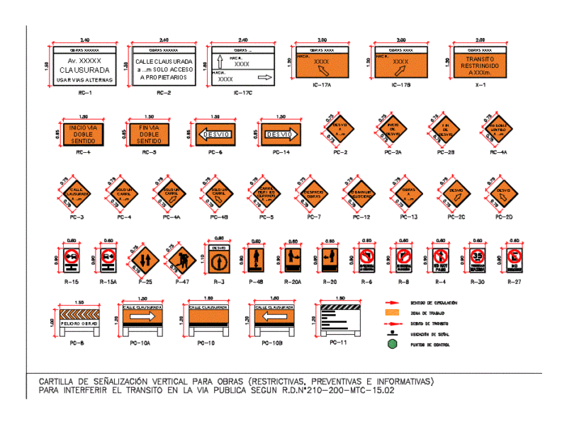Vertical Signs For Works DWG Block for AutoCAD