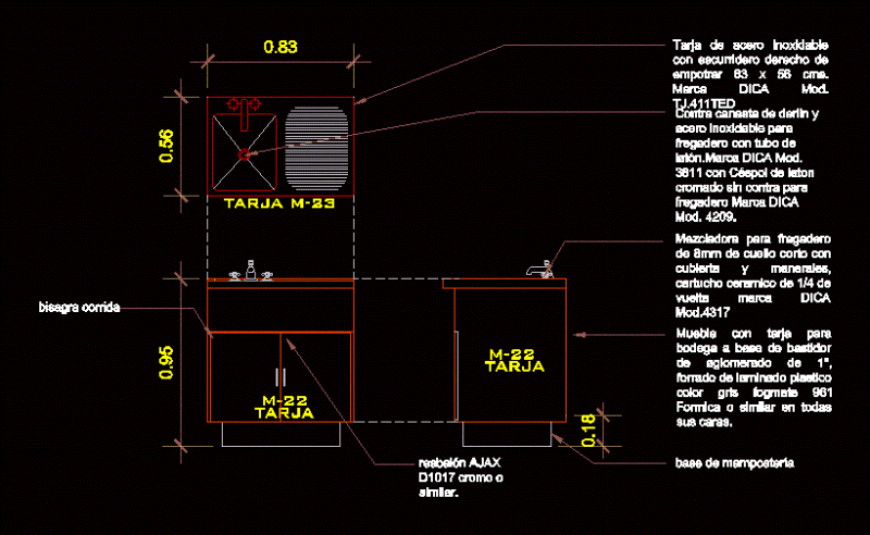 Views Sink With Cabinet DWG Block for AutoCAD