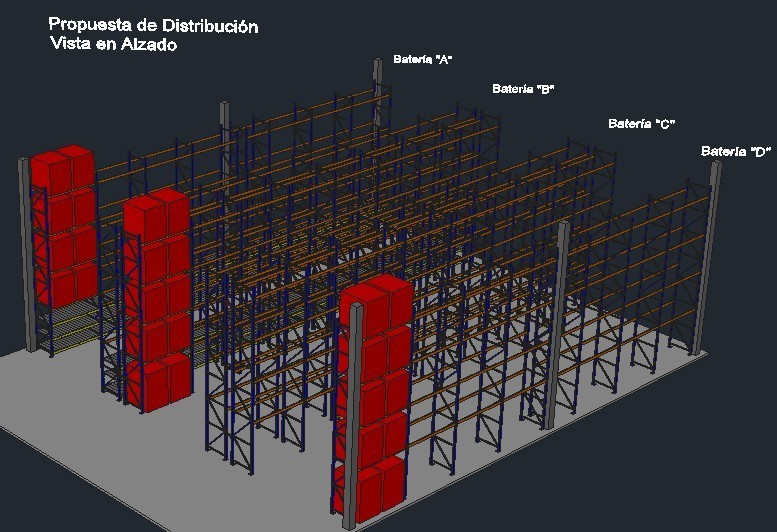Warehouse Storage Rack System DWG Block for AutoCAD 