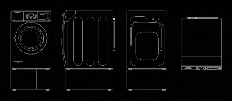 Washer Samsung Modwf20h5700ap DWG Block for AutoCAD