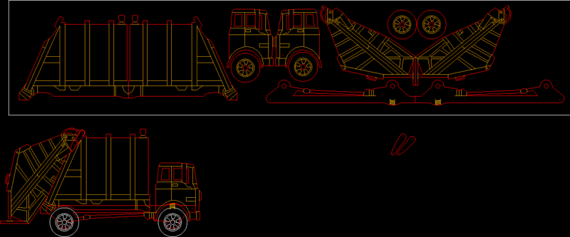 Waste Truck DWG Plan for AutoCAD